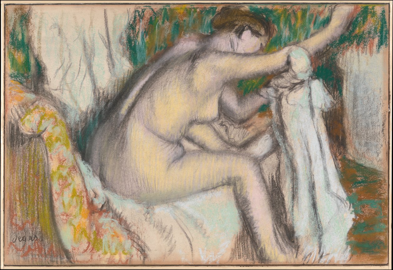 Žena sušící si paži od Edgar Degas