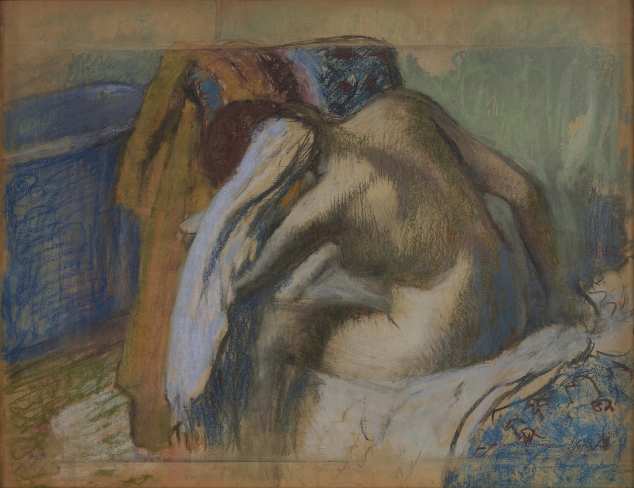 Žena, která si suší vlasy po koupeli od Edgar Degas