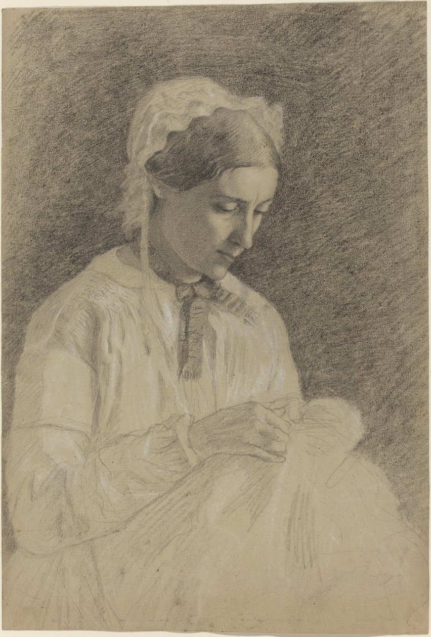 Žena vyšívání od Edgar Degas