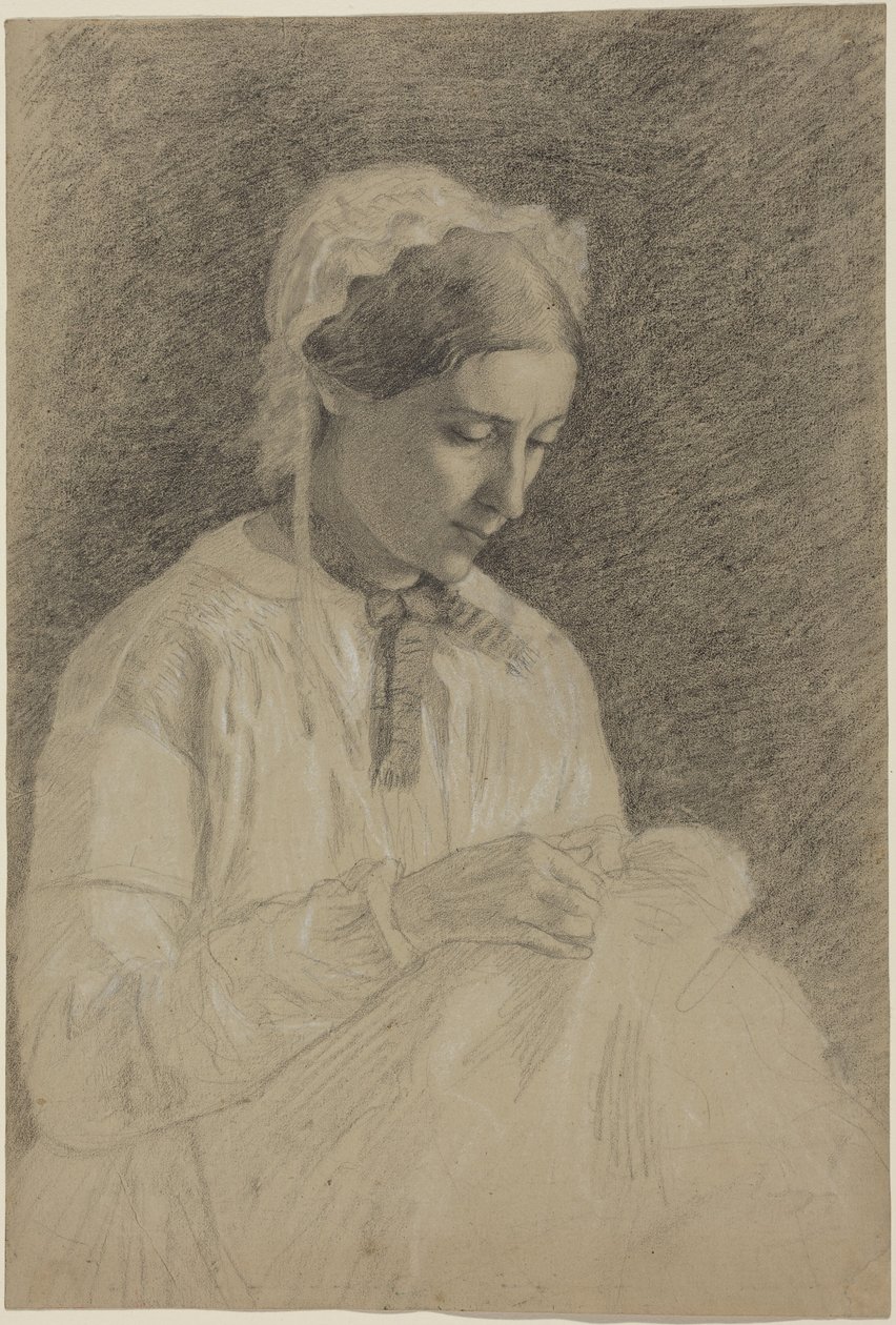 Vyšívající žena od Edgar Degas
