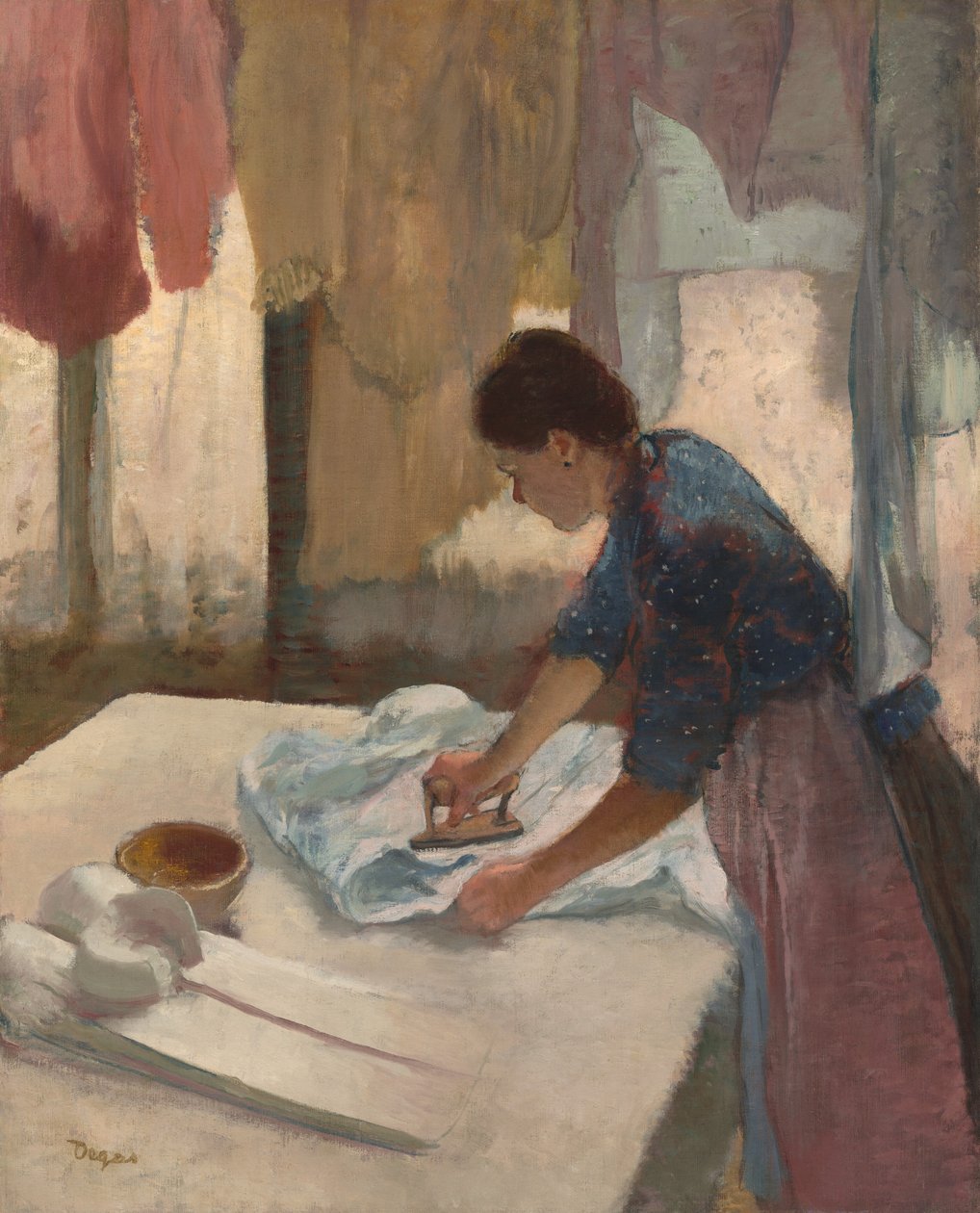 Žena žehlení, zahájeno c. 1876, dokončeno ca. 1887. od Edgar Degas