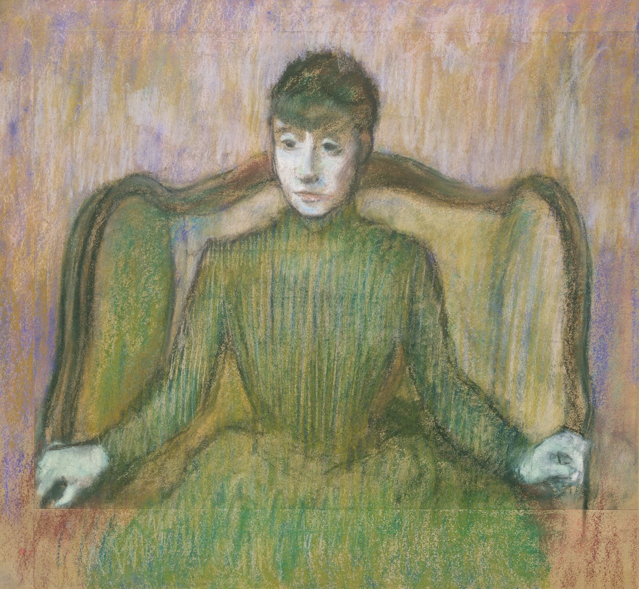 Žena sedící v křesle, kolem roku 1864 (pastel) od Edgar Degas