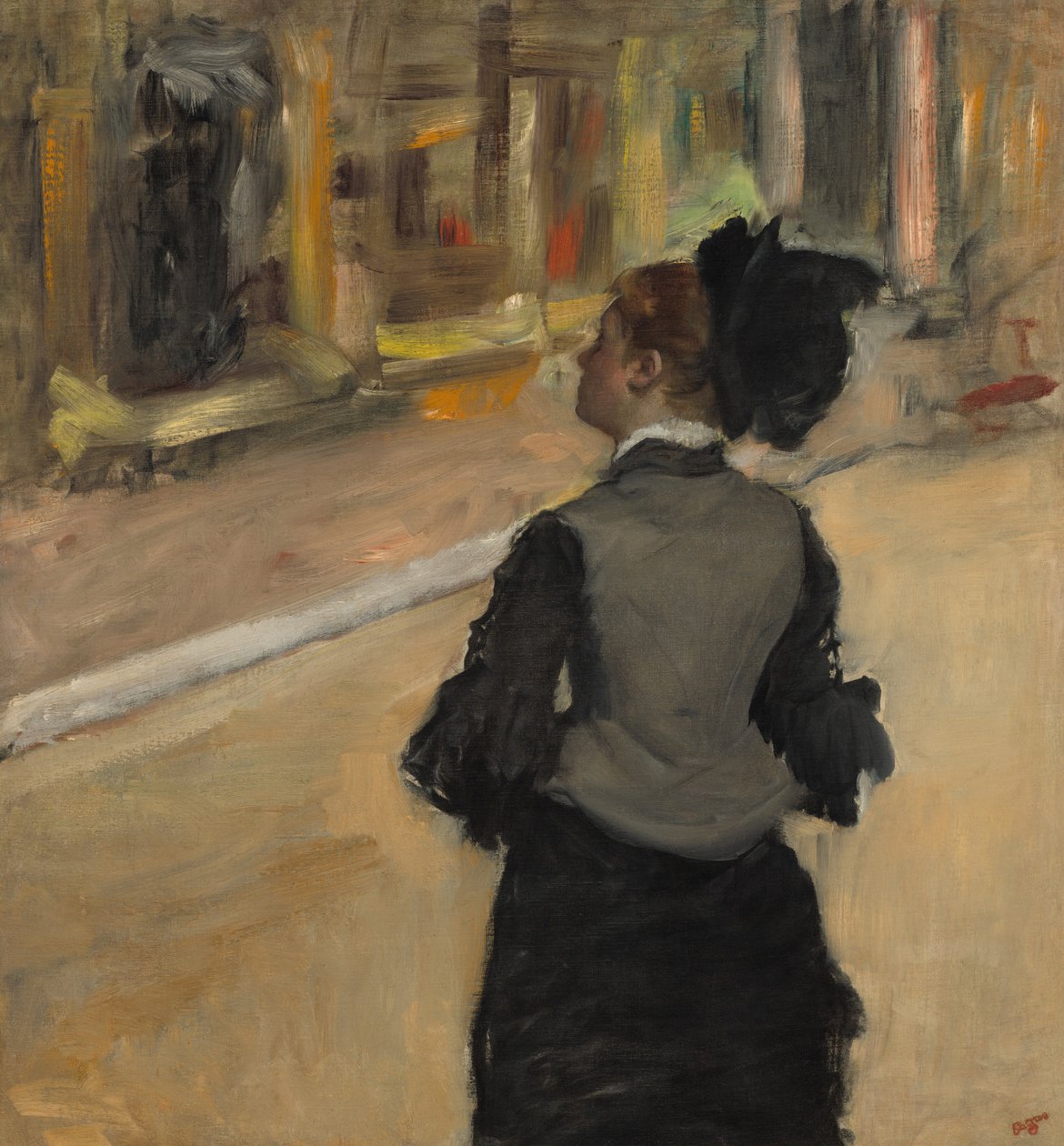 Žena při pohledu zezadu (návštěva muzea) od Edgar Degas