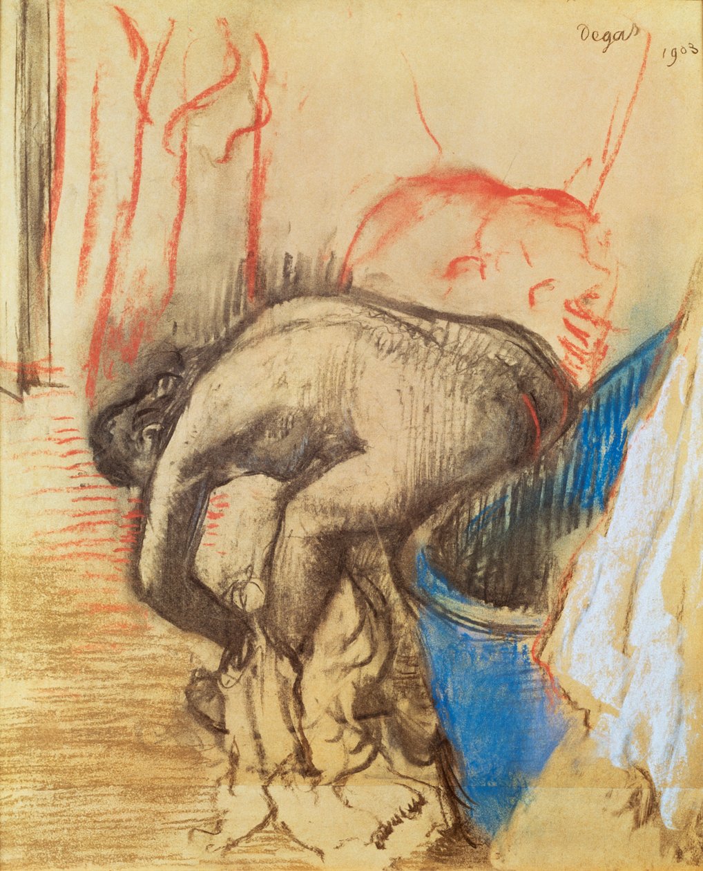 Žena suší levou nohu od Edgar Degas