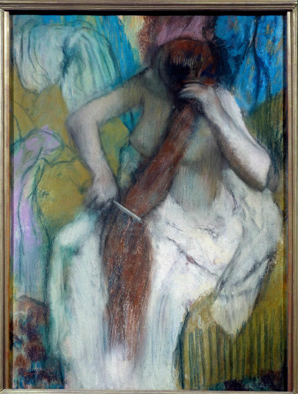 Dámský styling nebo pastel vlasů od Edgara Degase (1834-1917) 1887-1890 Rozm. 0,87x0,57 m Paříž, musee d