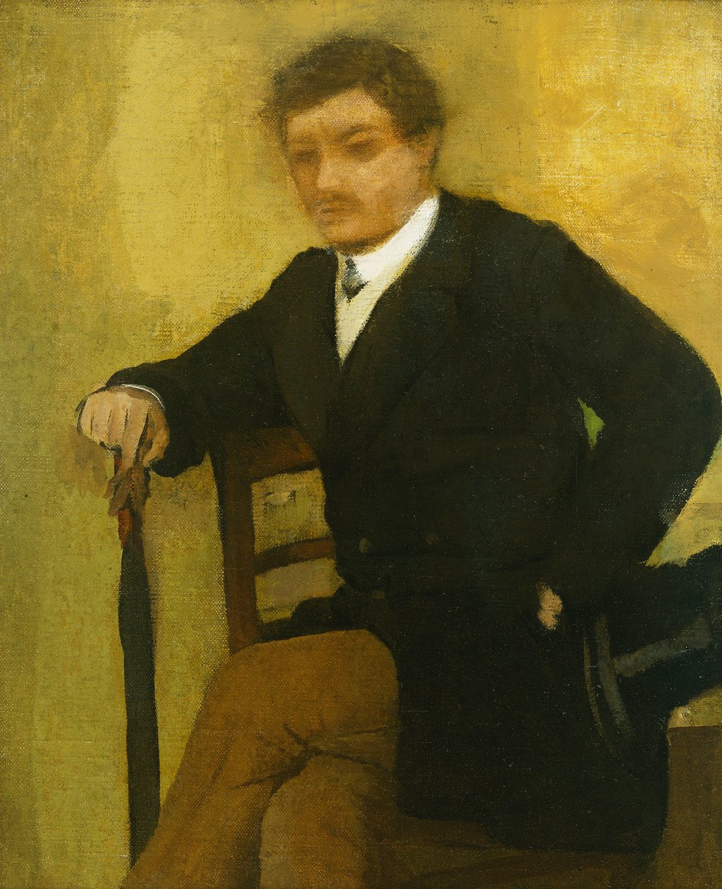 Mladý muž sedí s bundou a deštníkem; Mladý muž sedící s bundou a deštníkem, c.1864-1868 od Edgar Degas