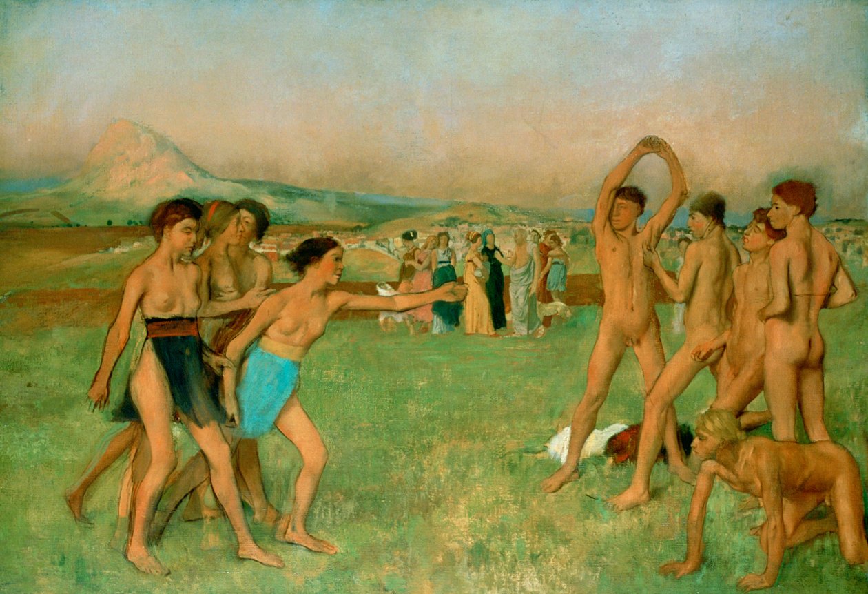 Young Spartans Exercising, c1860 od Edgar Degas
