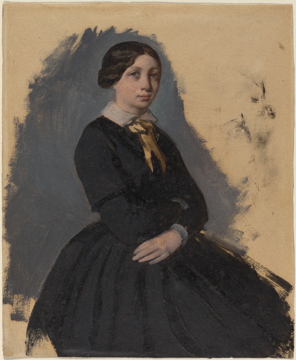 Mladá žena v černém od Edgar Degas