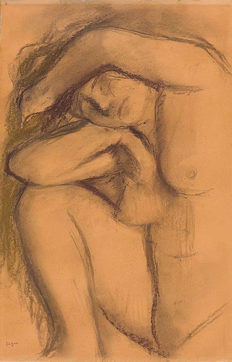 Studium Nu (Aktsudie). Um 1888-92 od Edgar Degas
