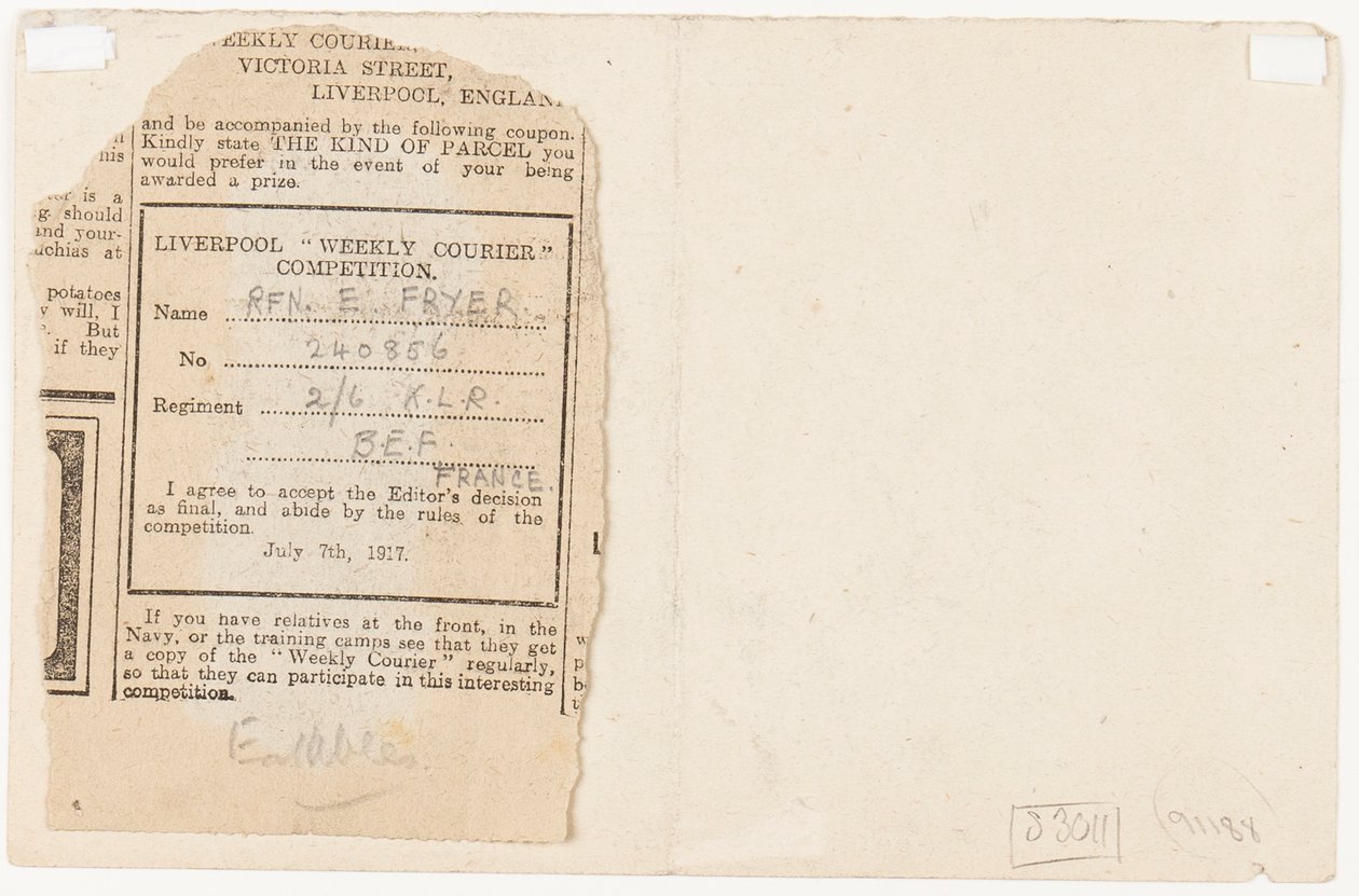Podání redaktorovi soutěže v novinách, 1917 od Edgar Fryer