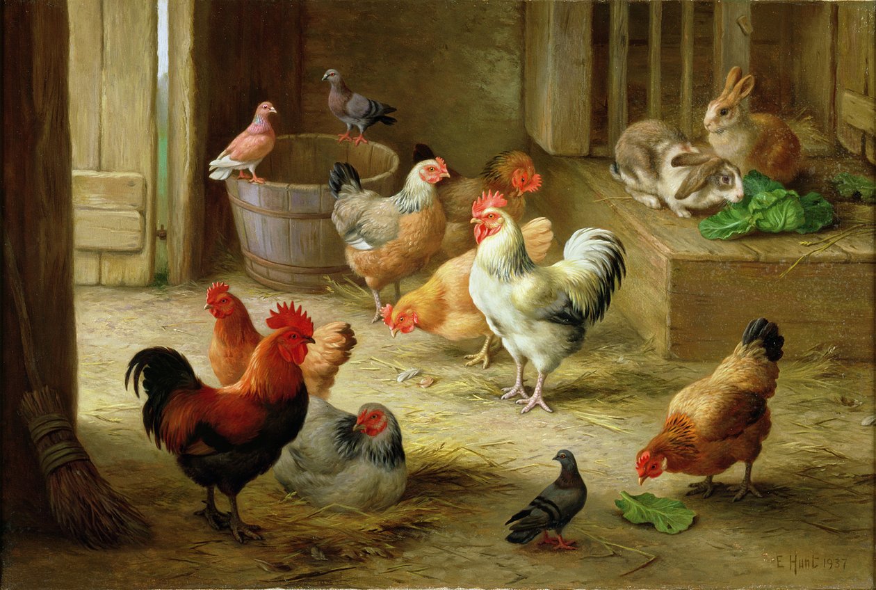 Scéna na farmě od Edgar Hunt