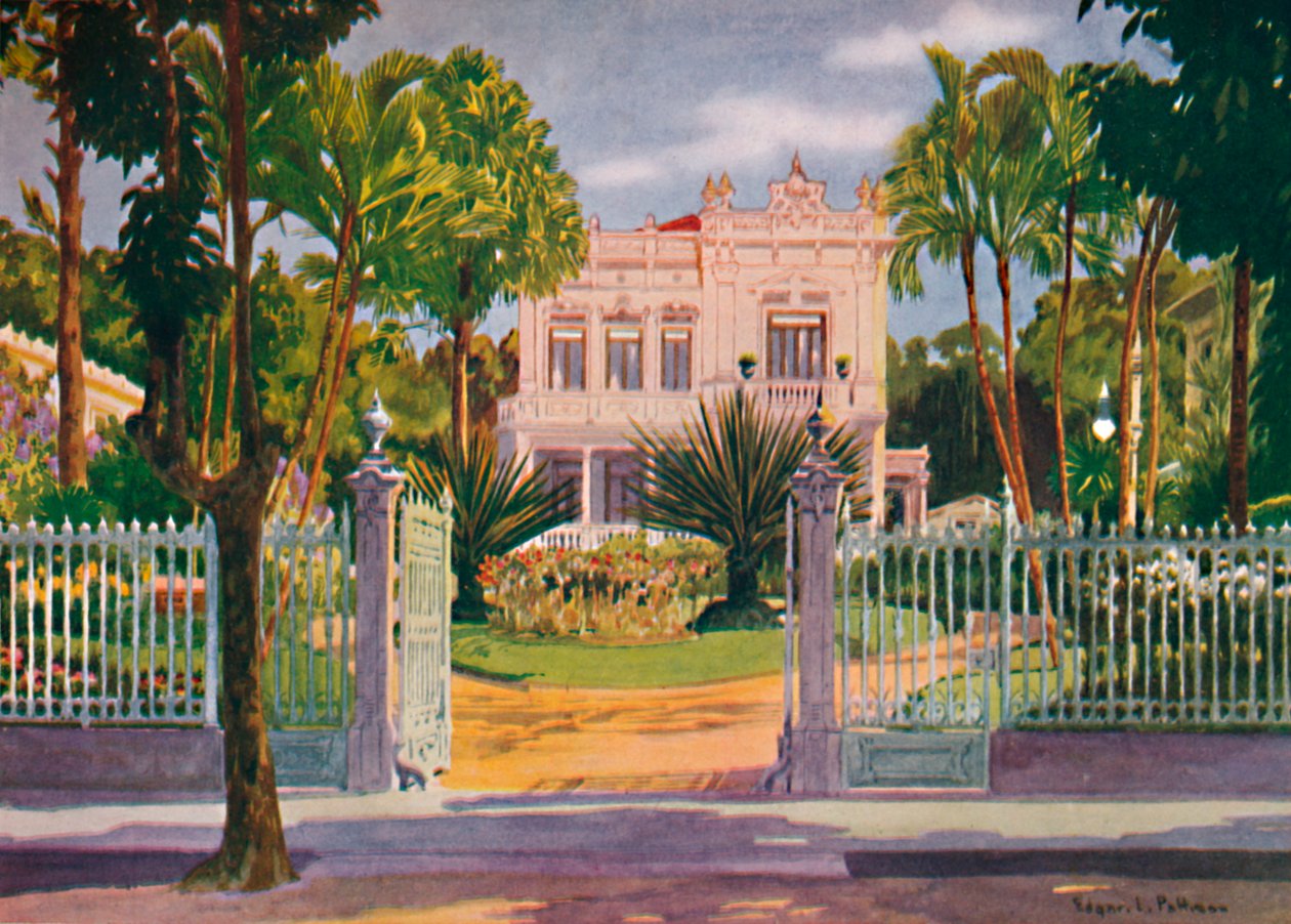 „Rezidence hraběte Paula de Frontina, Petropolis“, 1914 od Edgar L Pattison