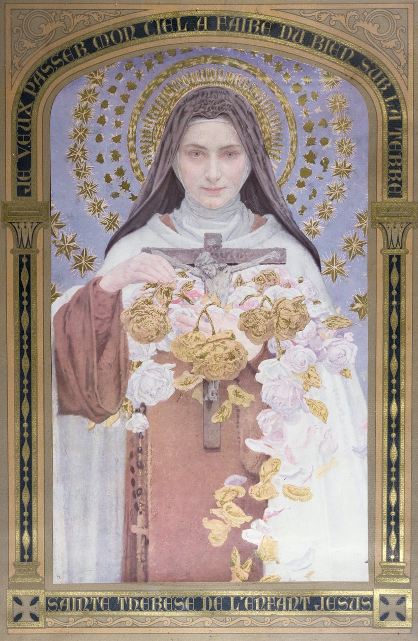 Svatá Terezie z Lisieux (1873-97) 1928 (akvarel na papíře) od Edgar Maxence