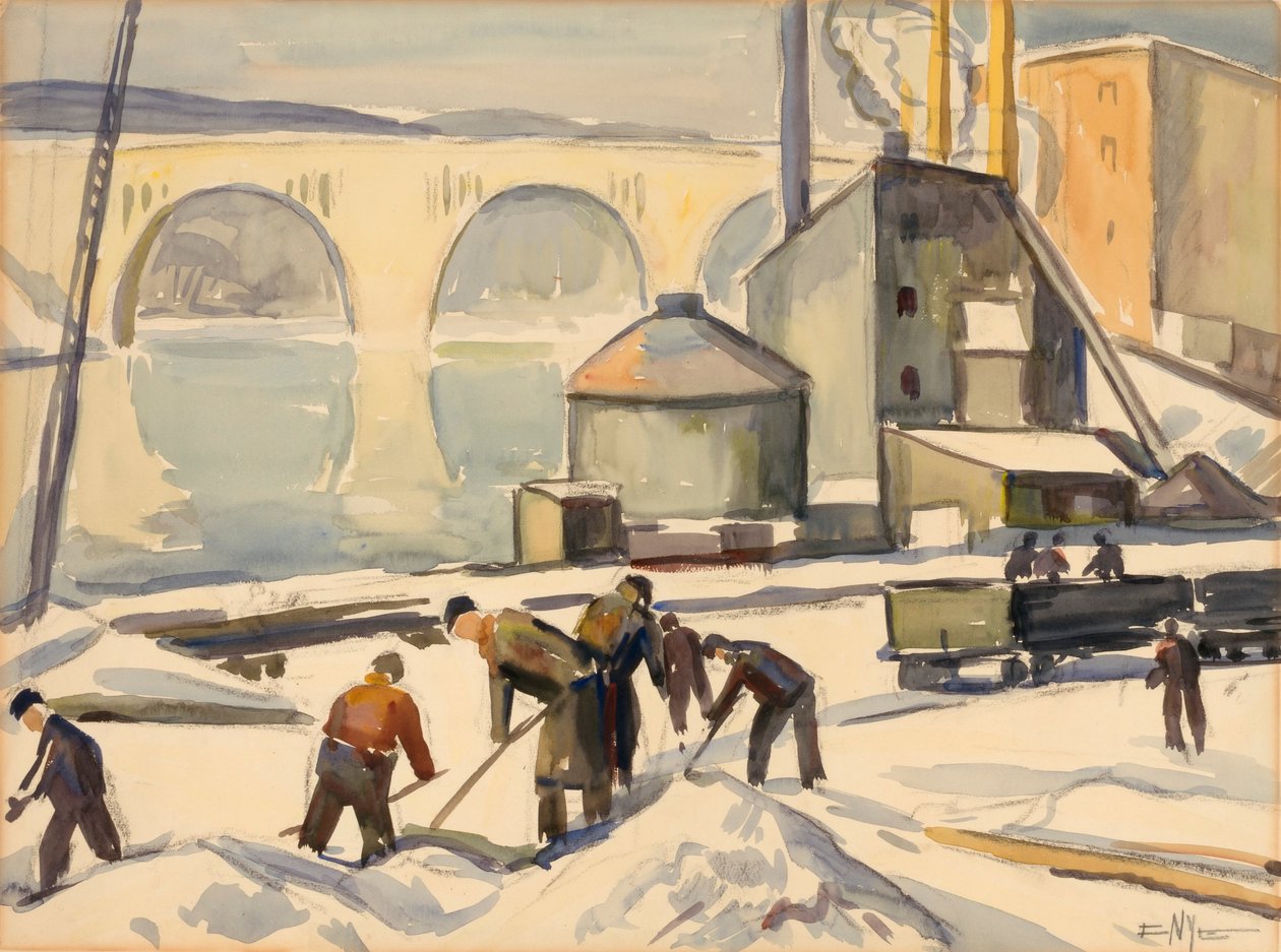 Pracovník C.W.A. na Key Bridge od Edgar Nye