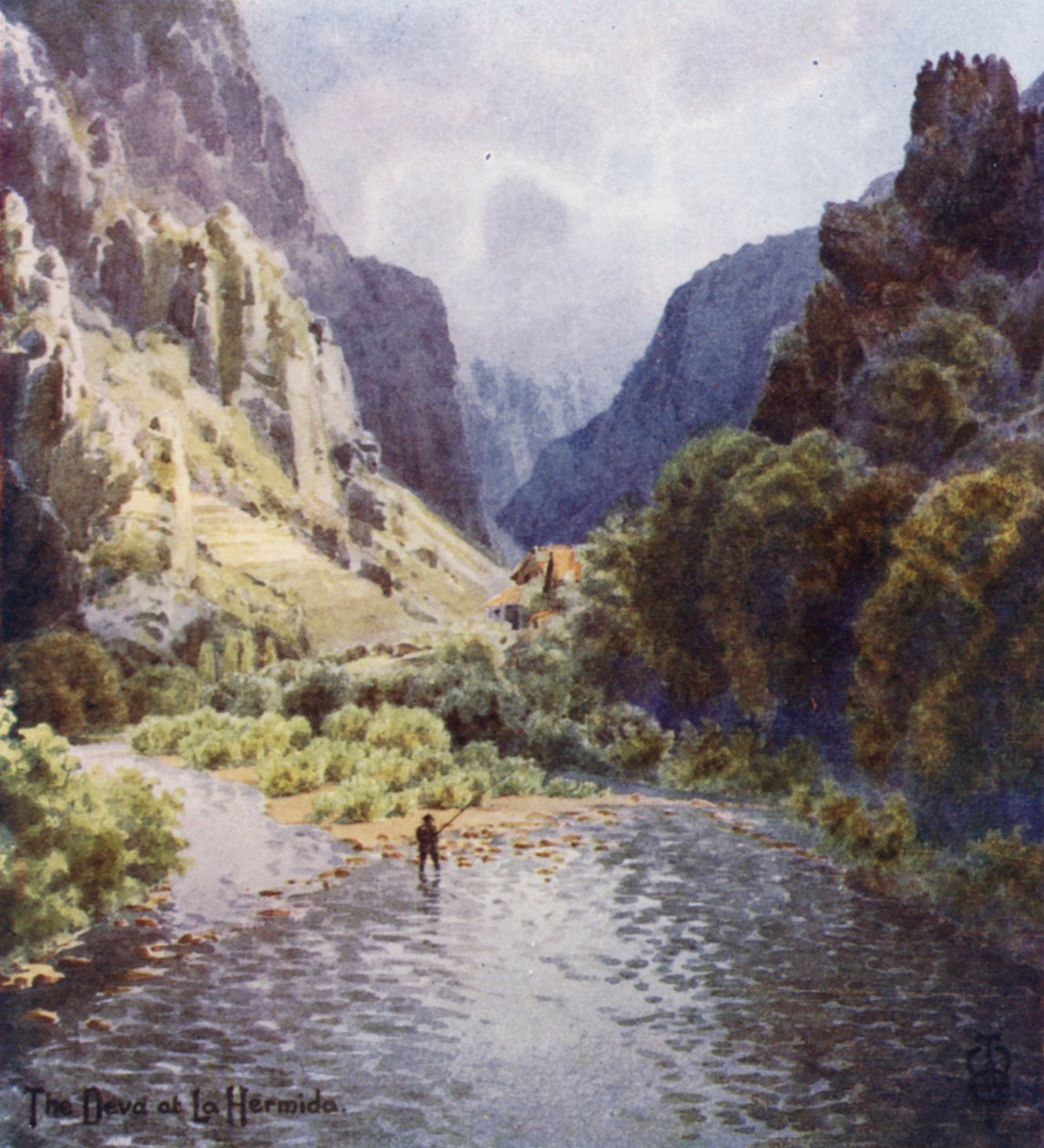 Severní Španělsko: Soutěska Deva, La Hermida (barevná lito) od Edgar T. A. Wigram