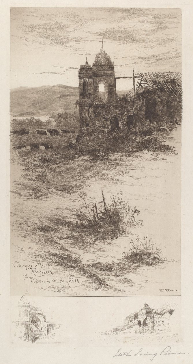 Karmelská mise před restaurováním od Edith Loring Peirce Getchell, after William Keith