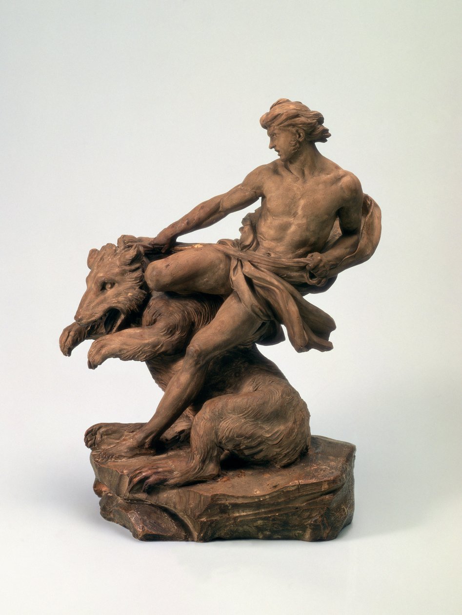 Sportovec s medvědem, 1735 (terakota) (pár 73702) od Edmé Bouchardon