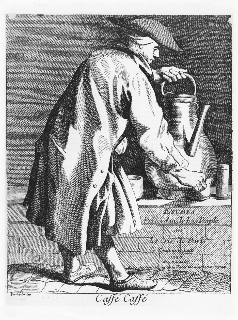 Prodej kávy, ze série "Les Cris de Paris", 1746 od Edmé Bouchardon