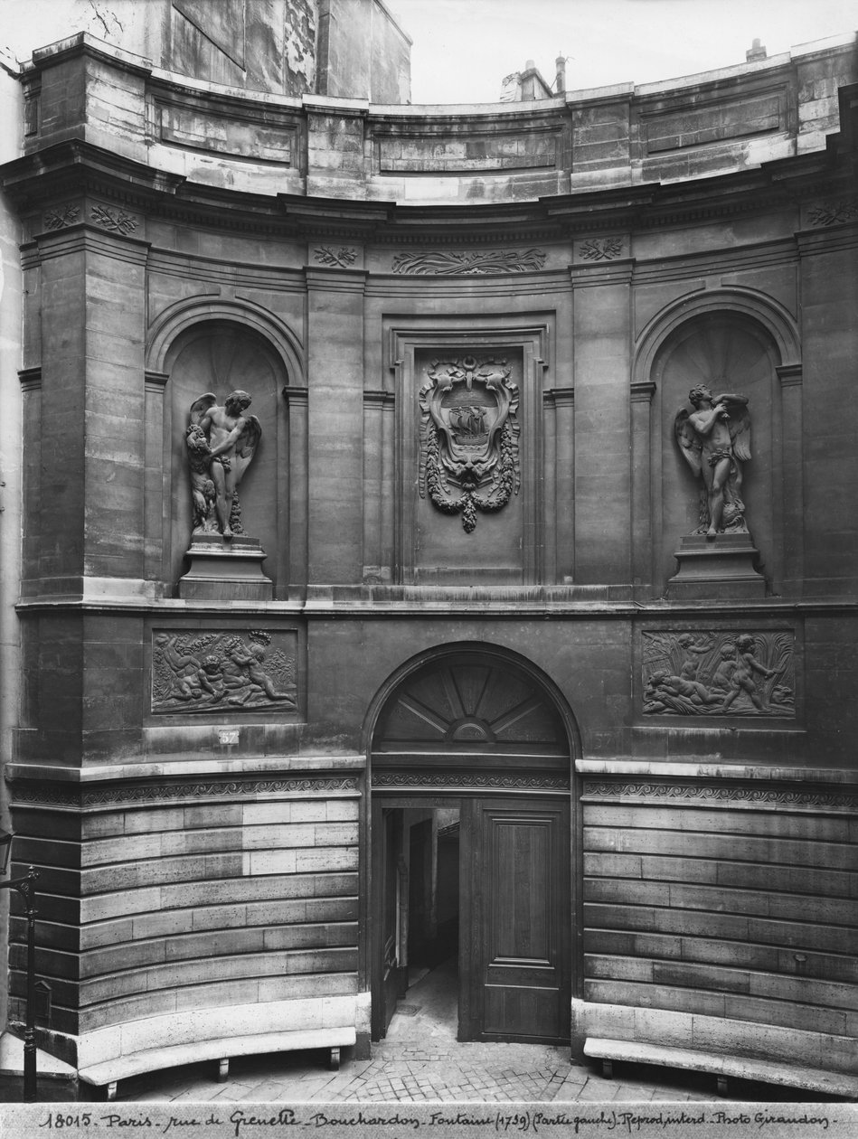 Pohled na Fontánu čtyř ročních období, levá část, rue de Grenelle, 1739-46 (detail) (viz také 346093, 346094, 346095, 346097) od Edmé Bouchardon