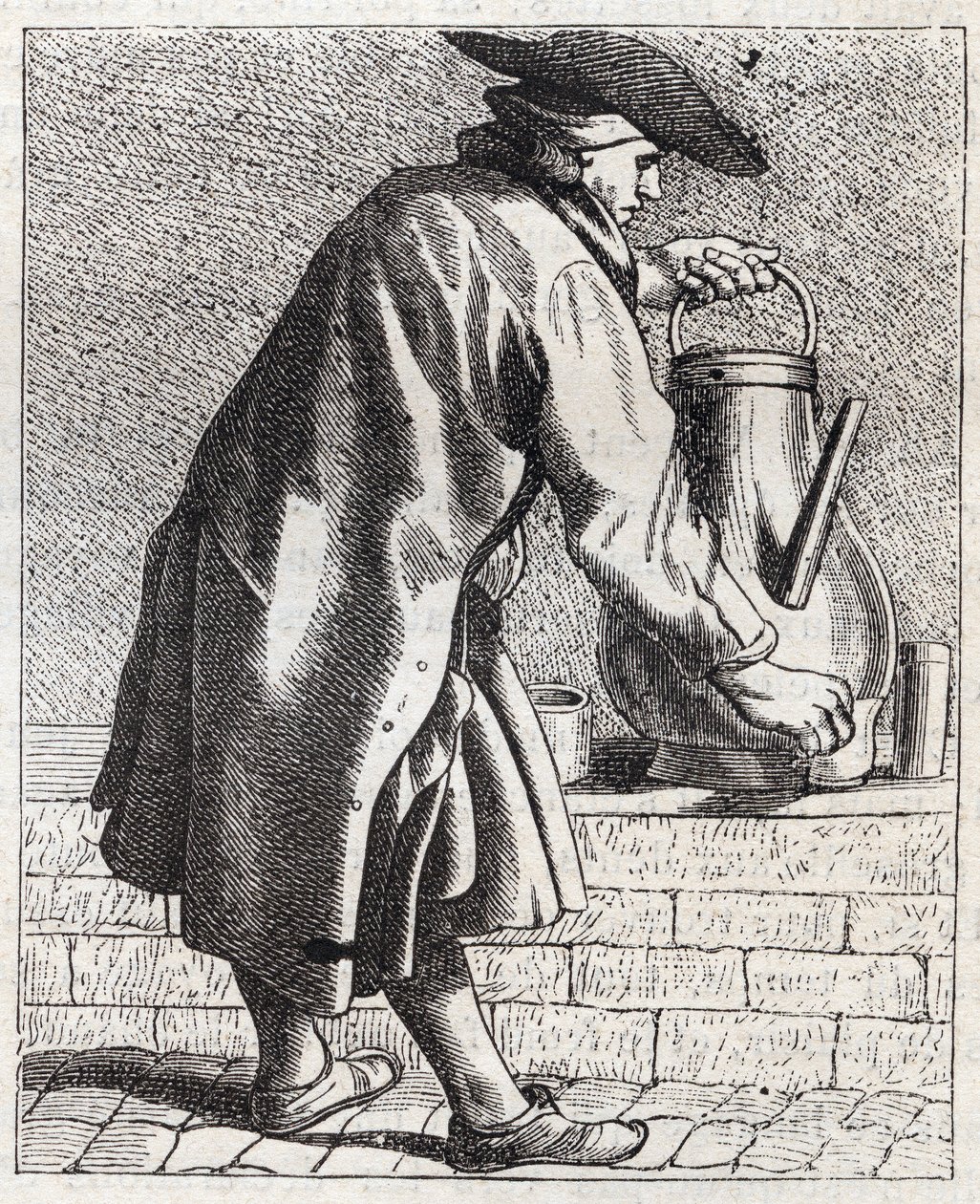 Obchodník s kávou - Pepetit metier de Paris (Studie provedené v Nižších lidech neboli Cris of Paris) - rytina Edma Bouchardona (1698-1762) od Edmé Bouchardon
