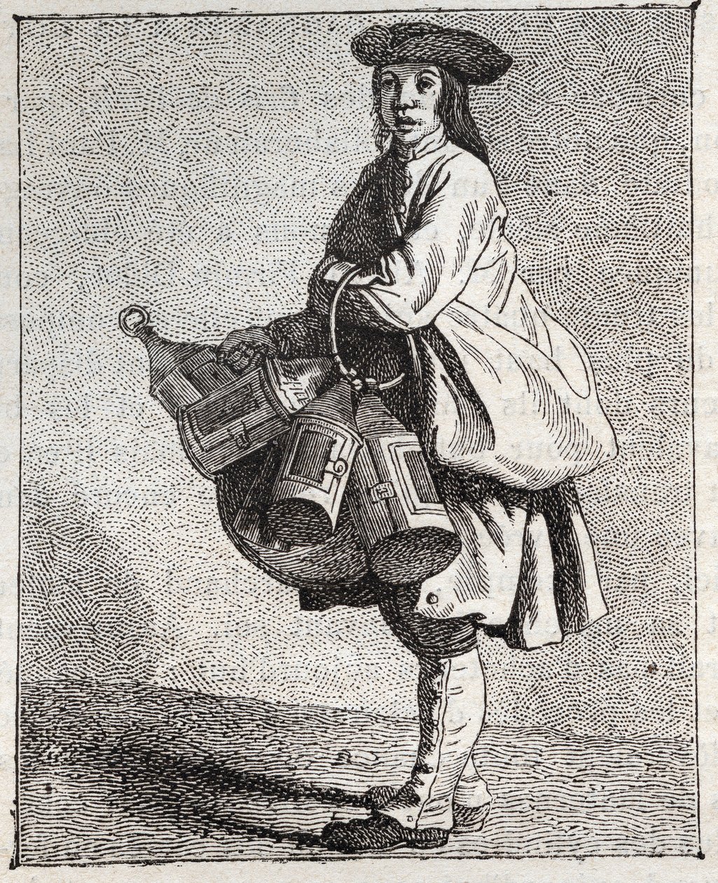 Obchodník s lucernami - Pepetit metier de Paris (Studie provedené v nižších lidech neboli Cris of Paris) - rytina Edma Bouchardona (1698-1762) od Edmé Bouchardon