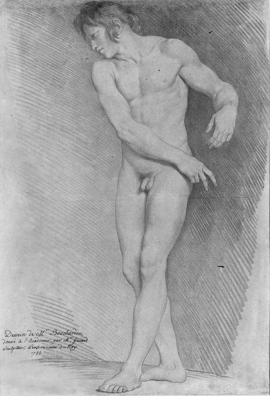 Akt při pohledu dolů doleva, 1755 od Edmé Bouchardon