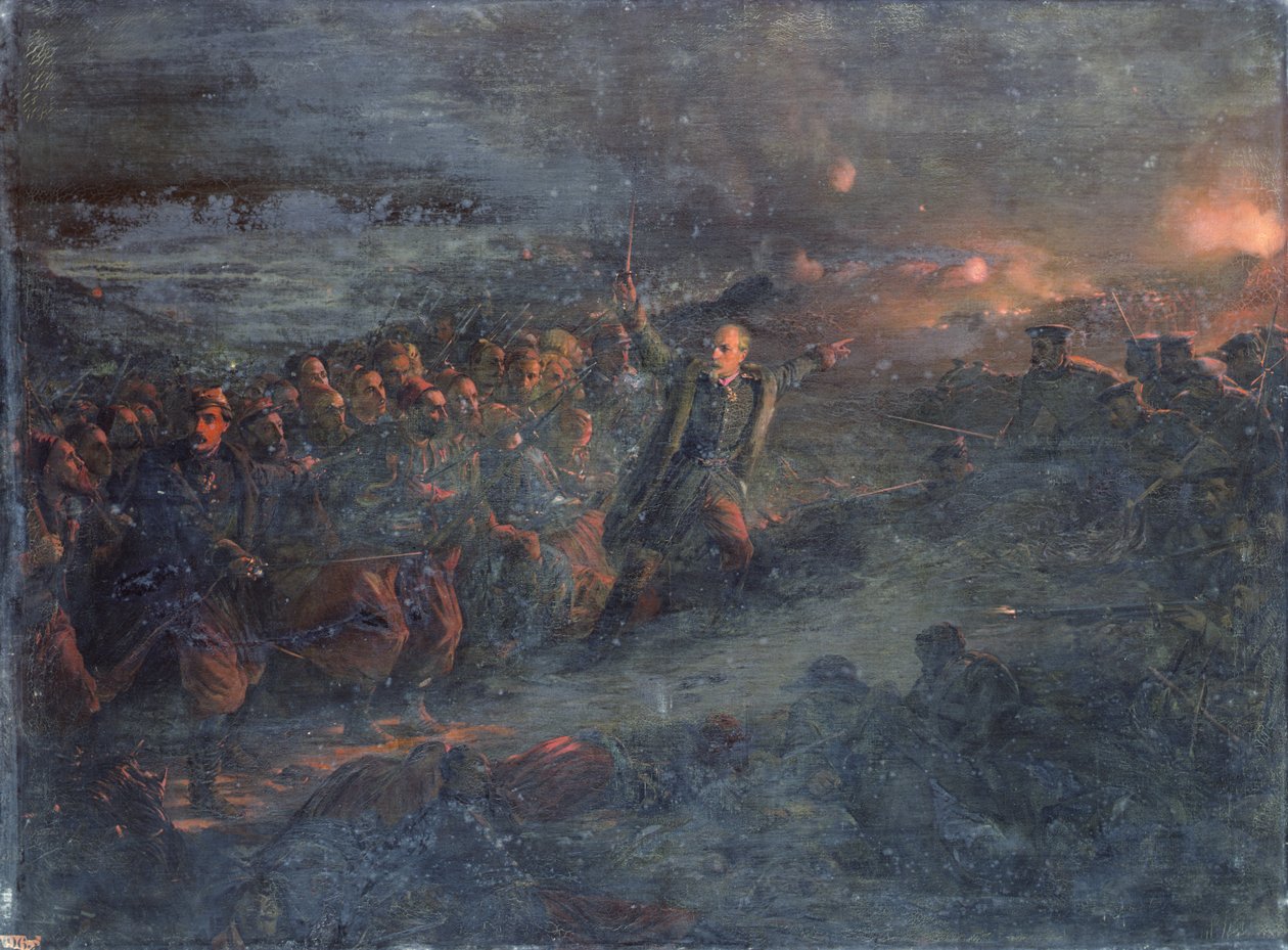 Útok na pevnost Selinghinsk generálem Monetem, 24. února od Edme Adolphe Fontaine