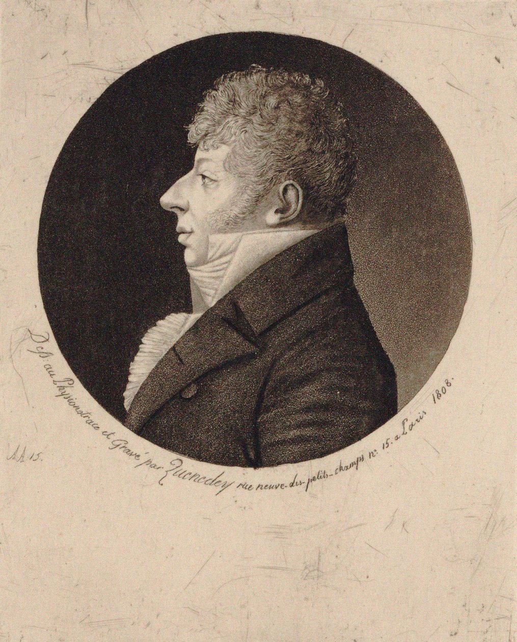 Portrét houslisty a skladatele Jeana Nicolase Auguste Kreutzera 1778-1832, 1808. od Edme Quenedey