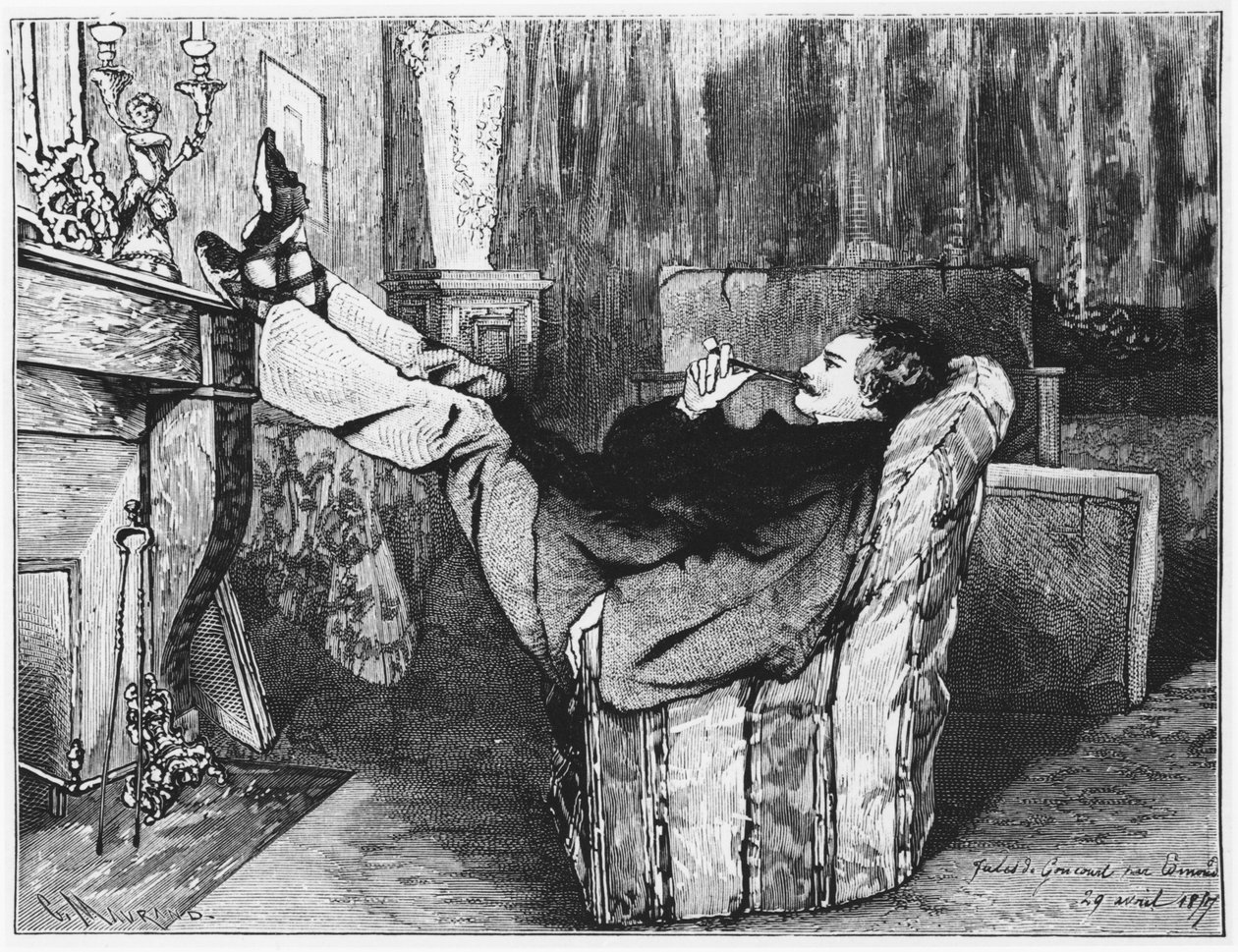 Jules de Goncourt (1830-70) z Journal Edmond a Jules de Goncourt, 29. dubna 1857, vyryto Charlesem Maurandem (černobílá fotografie) od Edmond de Goncourt
