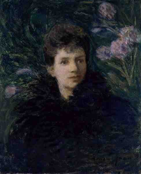 Mladá žena s fialkami, kolem roku 1910 (olej na plátně) od Edmond François Aman Jean