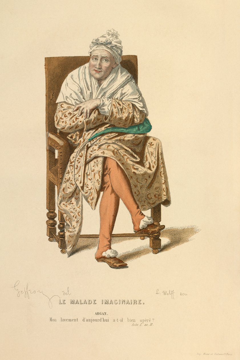 Kostým pro roli Argana, asi 1868 (rytina) od Edmond Aime Florentin Geffroy