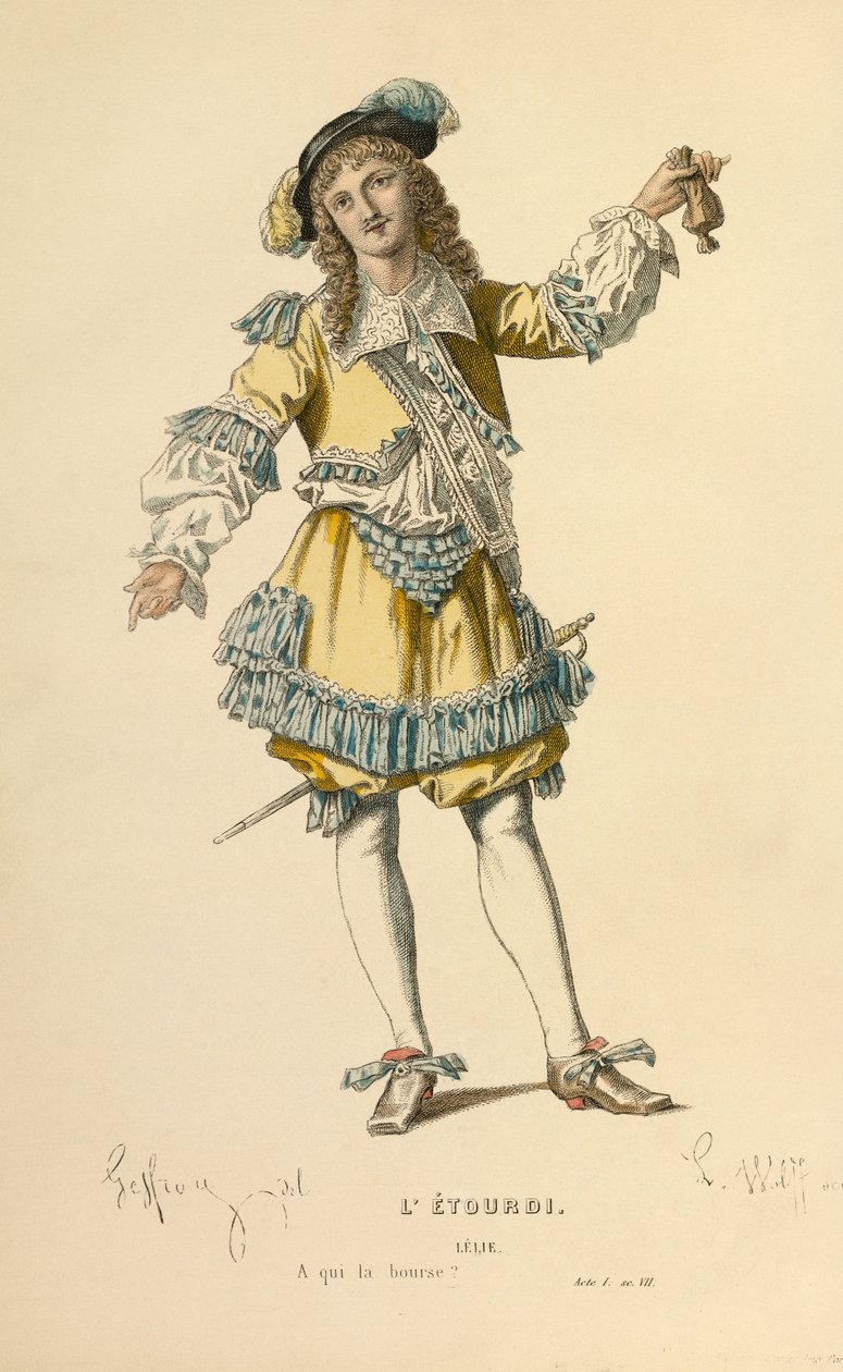 Kostým pro roli Lelie, asi 1868 (rytina) od Edmond Aime Florentin Geffroy