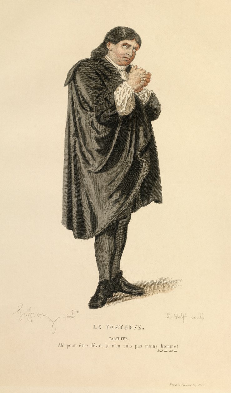 Kostým pro roli Tartuffa, asi 1868 (rytina) od Edmond Aime Florentin Geffroy