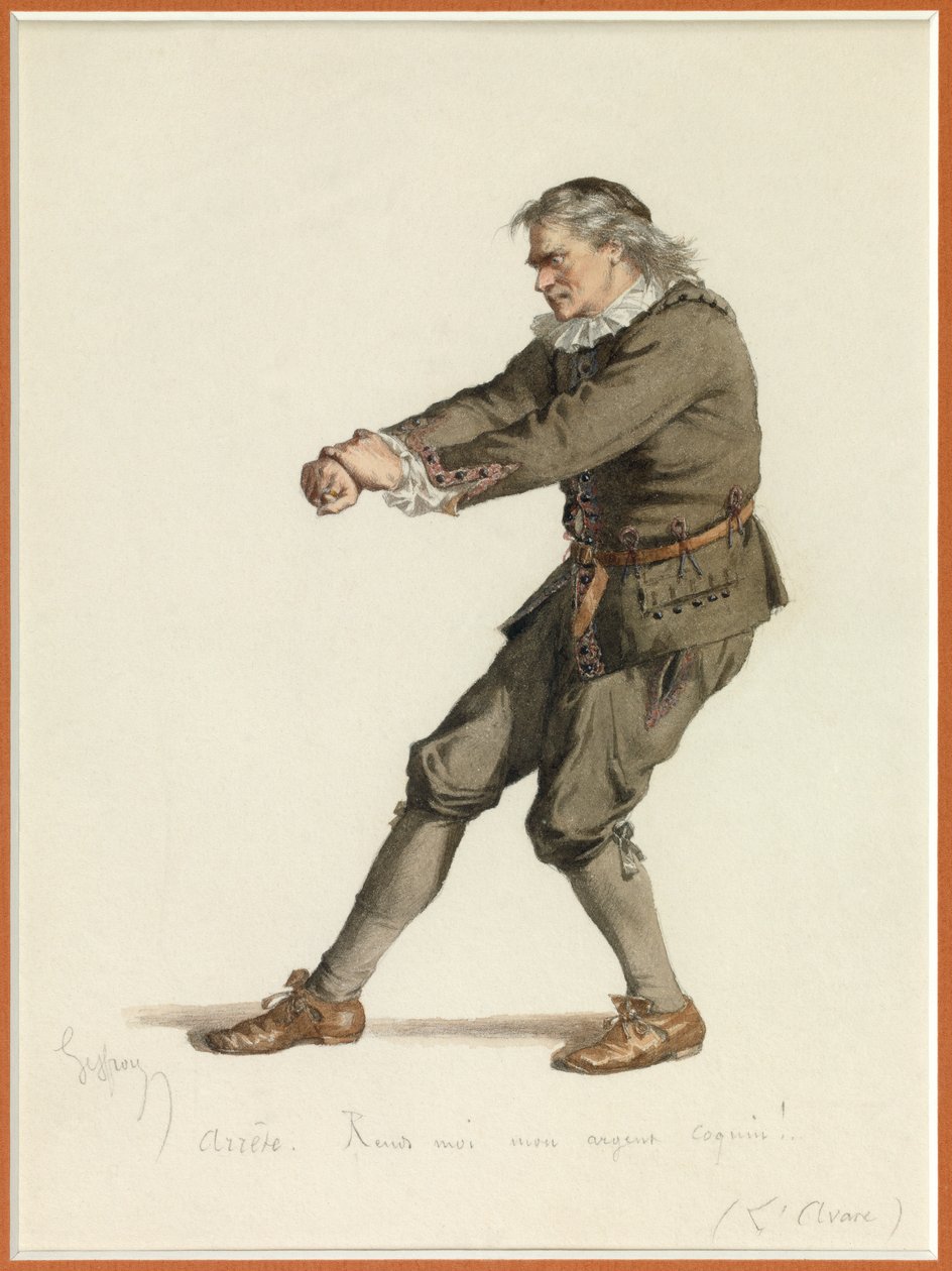 Portrét Harpagona, asi 1870 (akvarel) od Edmond Aime Florentin Geffroy