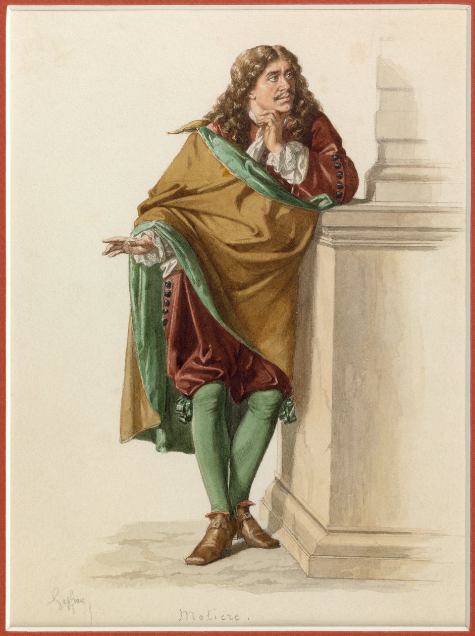 Moliérův portrét, asi 1870 (akvarel) od Edmond Aime Florentin Geffroy