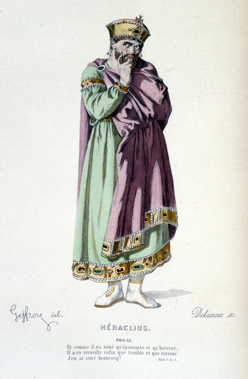 Postava Phoka v tragédii Heraclius - plné divadlo: (Sbírka her Corneille) kresba Geffroy, rytina Delanoix - ed. Laplace, Sanchez et Cie, Paříž 1884 od Edmond Aime Florentin Geffroy