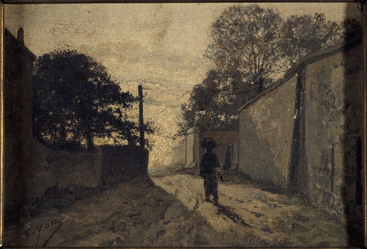 Rue Saint-Vincent na Montmartru, kolem roku 1865 (olej na plátně) od Edmond Charles Yon