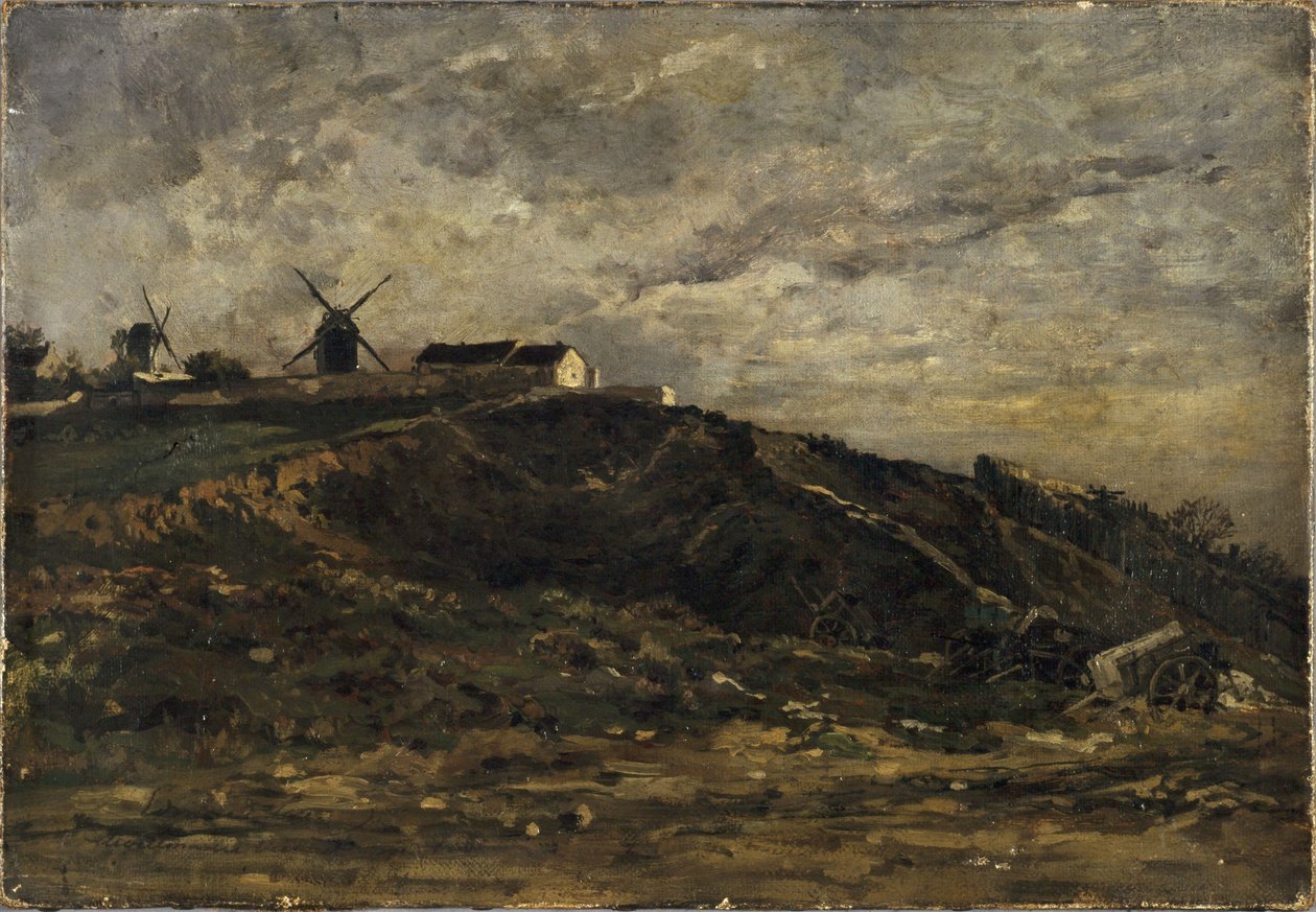Větrné mlýny na Montmartru; severní strana od Edmond Charles Yon