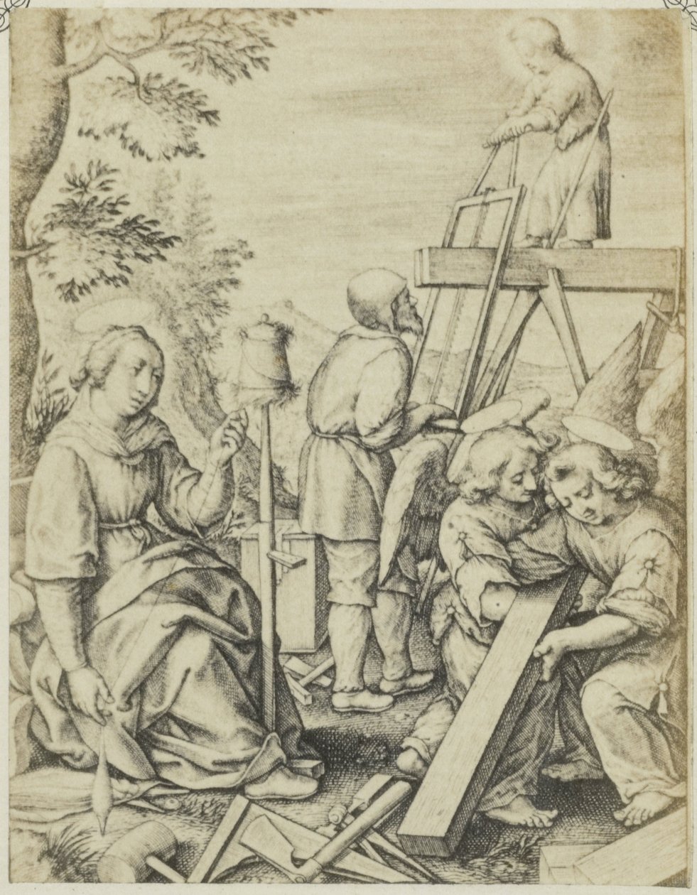 Fotoreproductie rytina van Pit sawyers Pit sawyers (titul na objektu) od Edmond Fierlants