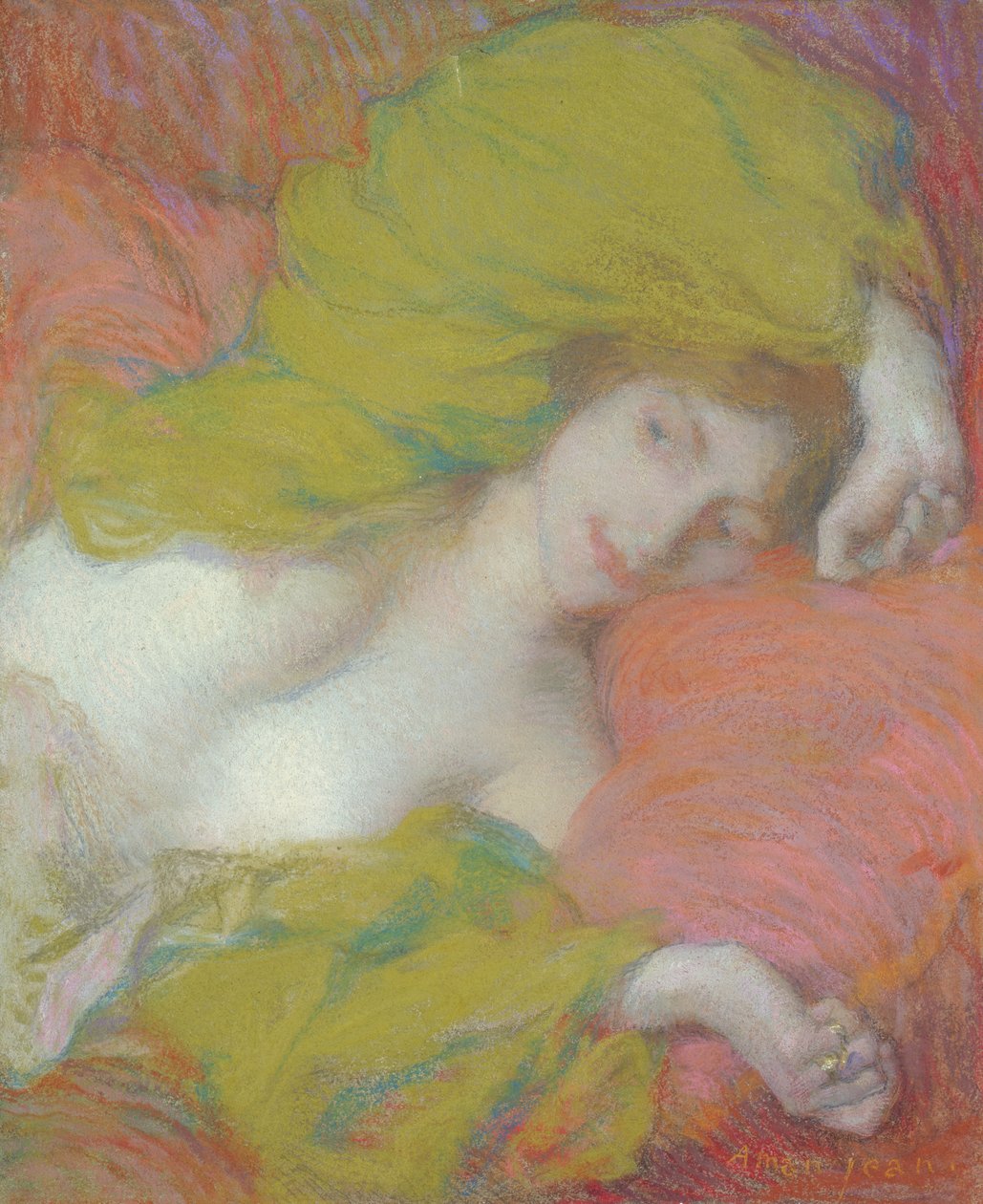 Nečinnost, cca 1895 (pastel na papíře) od Edmond François Aman Jean