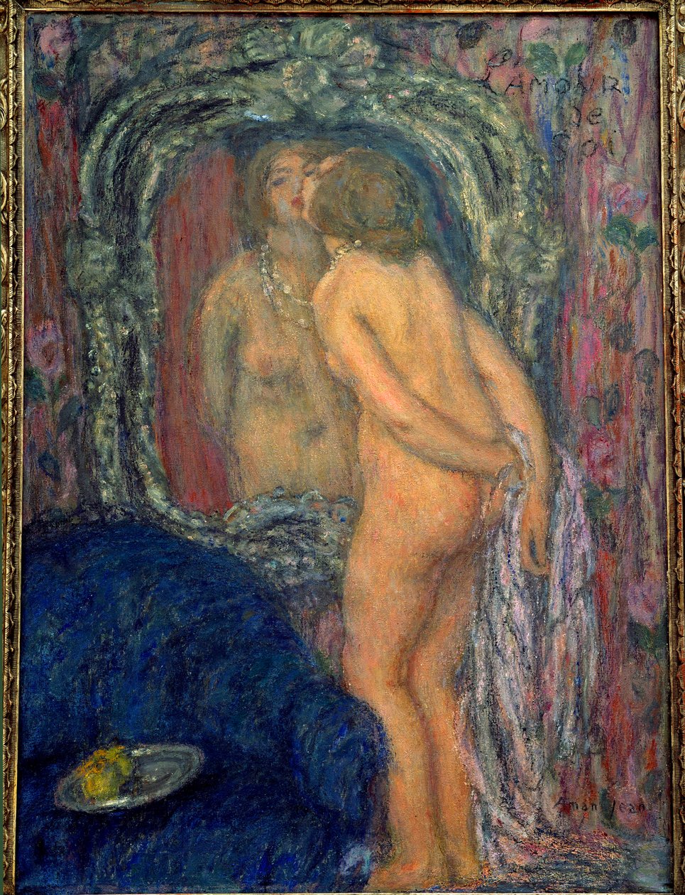 Sebeláska. Obraz Edmonda Francoise Aman Jean (Aman-Jean, Amand Jean, Aman-Jean od Edmond François Aman Jean