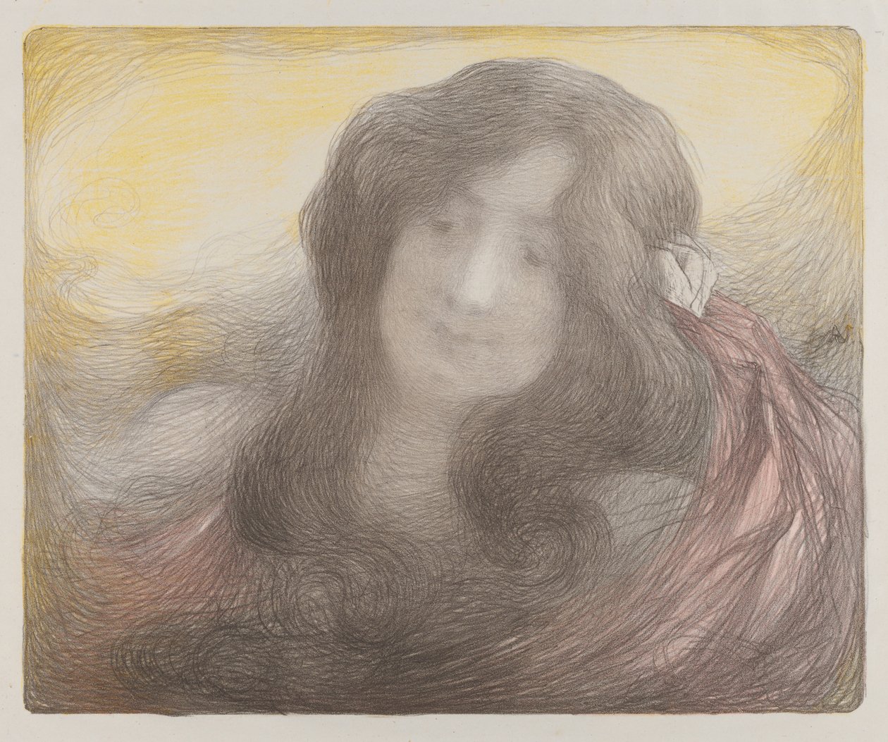 Dívka s dlouhými vlasy, c. 1898. od Edmond François Aman Jean