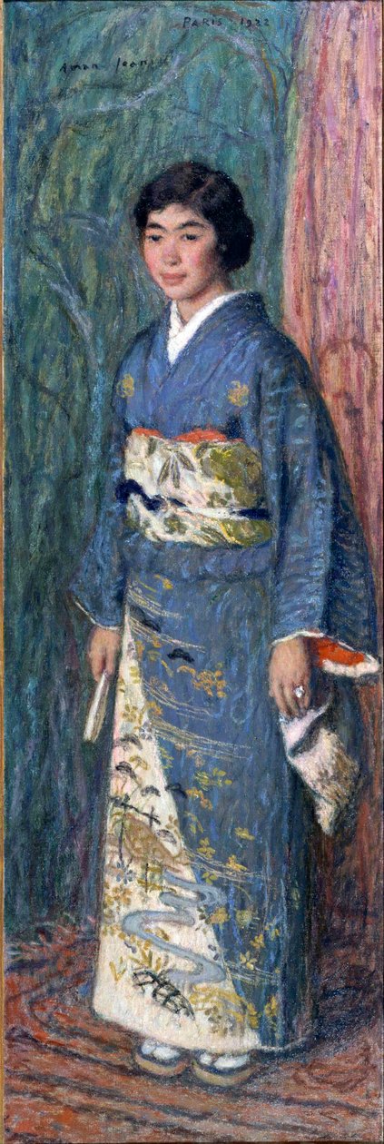 Portrét japonské ženy v kimonu nebo Madame Kuroki od Edmond François Aman Jean