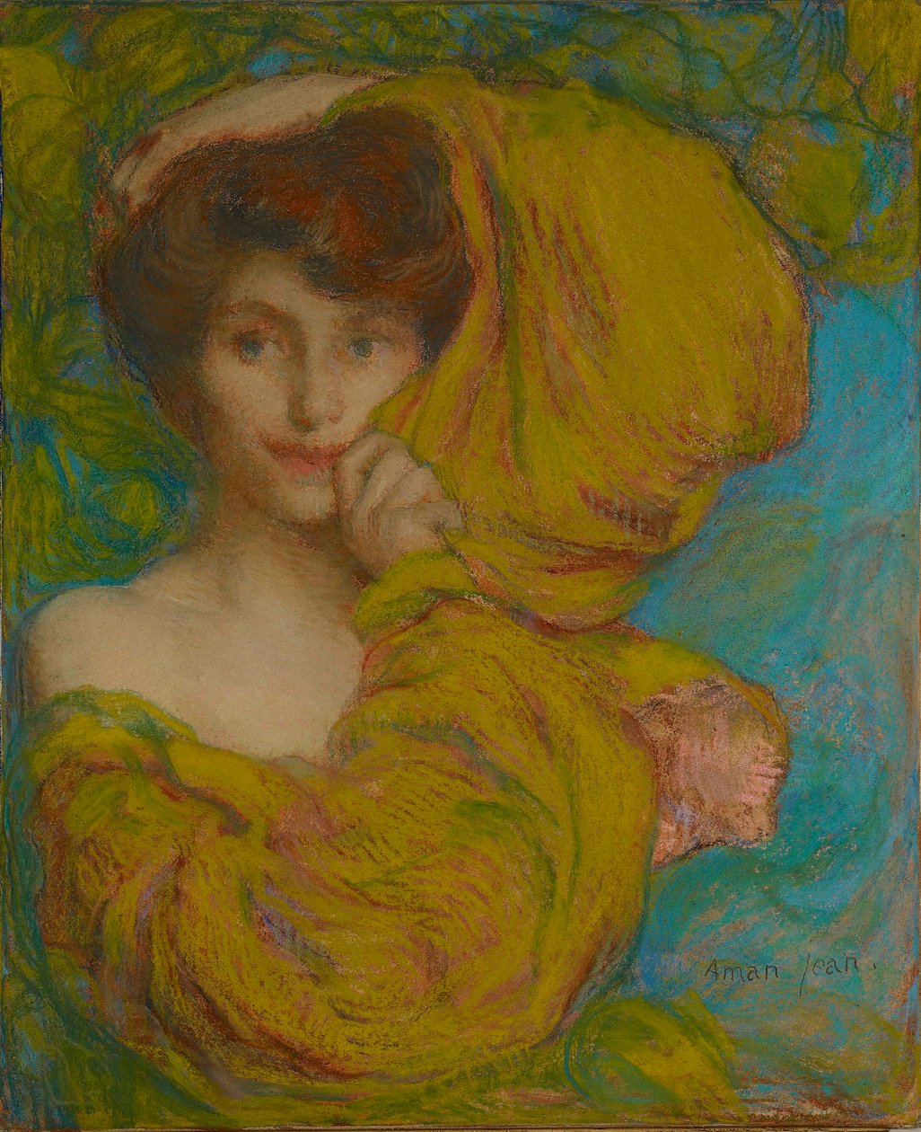 Mladá žena se žlutým šátkem, c. 1900. od Edmond François Aman Jean
