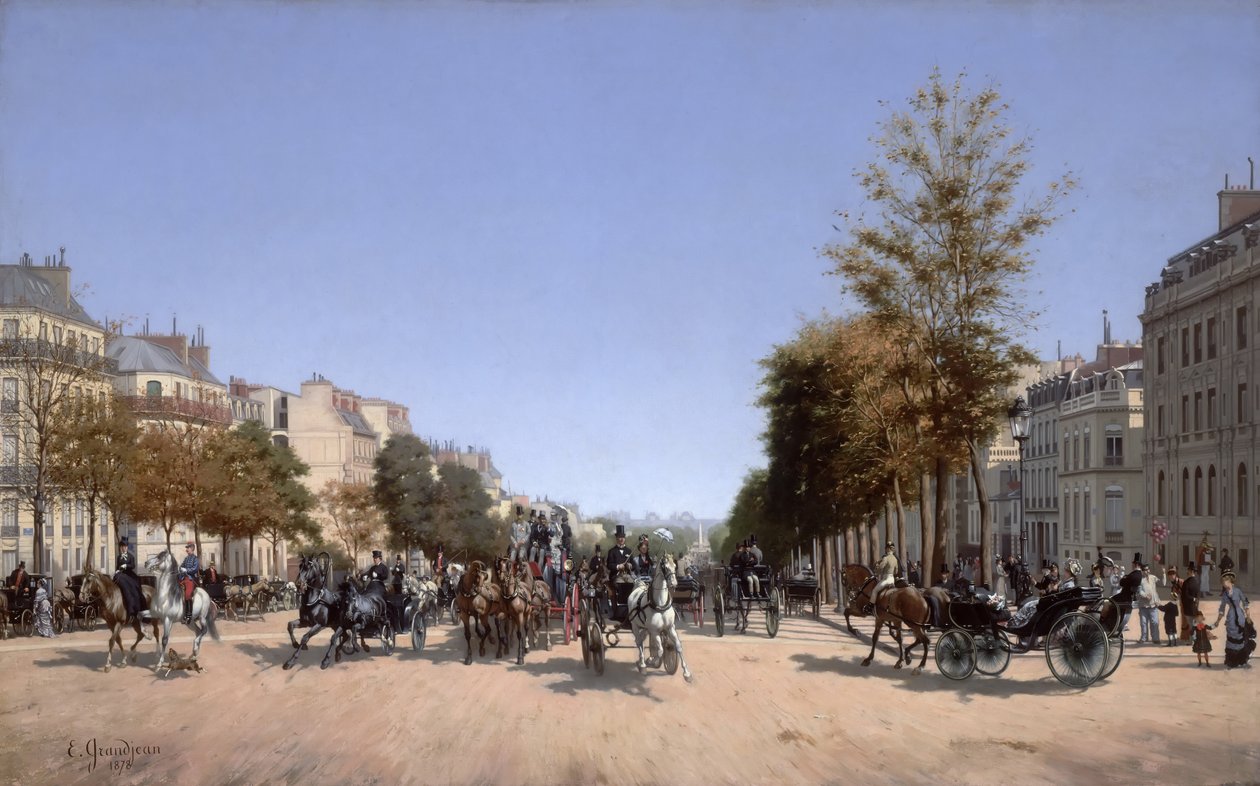 Pohled na Champs-Elysees z Place de l