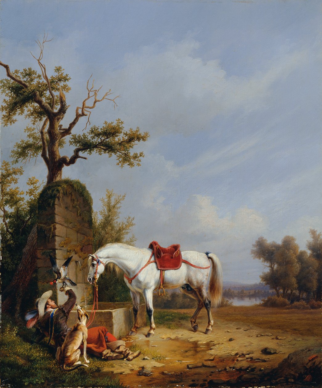 Německy: Reiter mit Pferd Jízda na koni od Edmond Jean Baptiste Tschaggeny