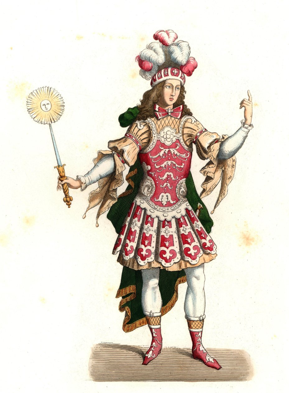 Ludvík XIV. Francouzský, král slunce (1638-1715), v tanečním kostýmu od Edmond Lechevallier Chevignard