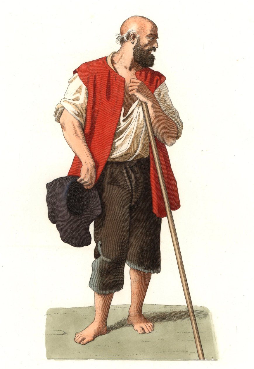 Rolník z Lombardie (Itálie) od Edmond Lechevallier Chevignard