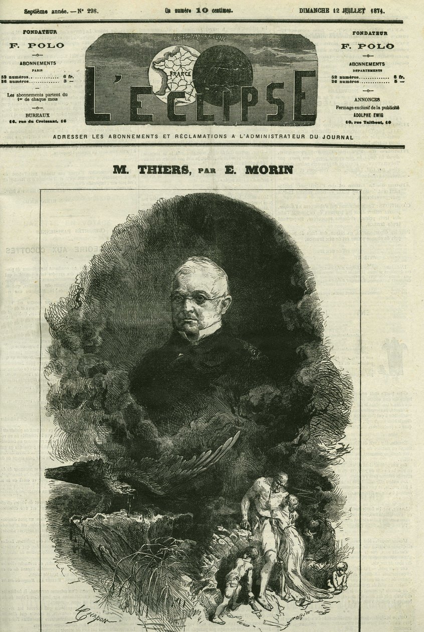 Portrét Adolphe Thiers (1797-1877), francouzský politik. Obálka “”L