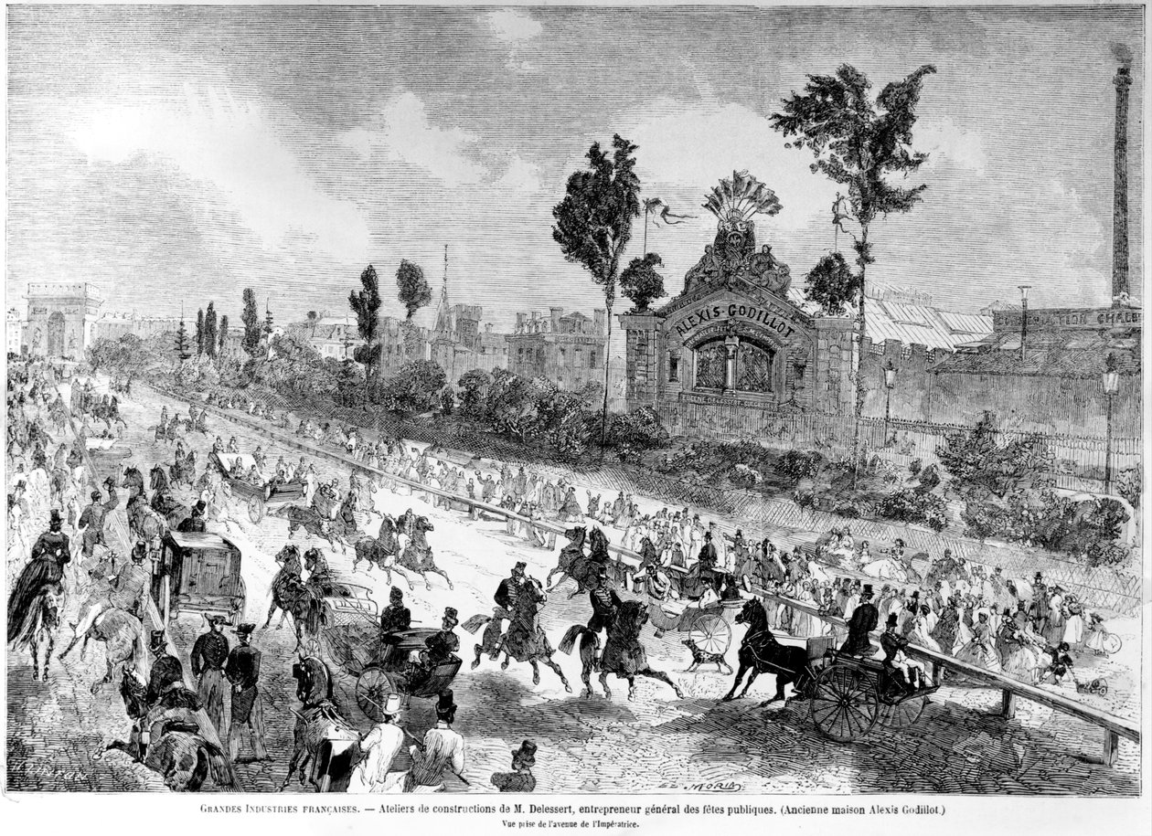 Workshopy Eugena Delesserta, generálního ředitele veřejných oslav, z Le Monde Illustre, srpen 1861 od Edmond Morin